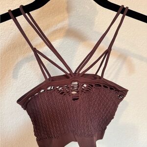 BKE Chocolate Stretch Bralette with strap detail